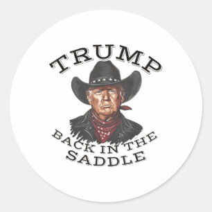 Cowboy Trump tillbaka i sadelinvigningen 2025 Runt Klistermärke