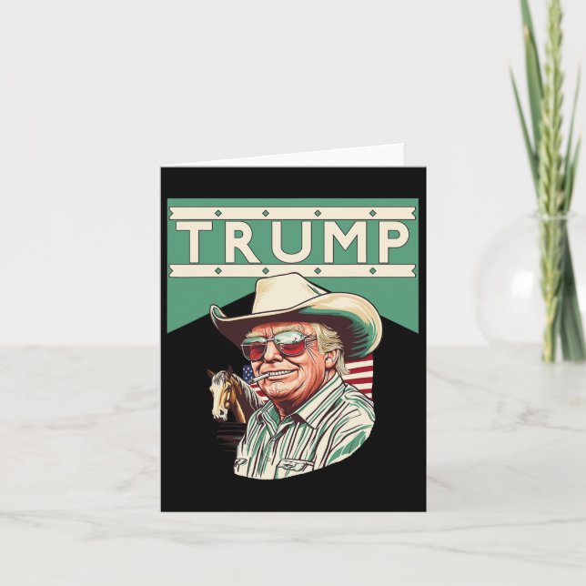 Cowboy Trump Trump är min president Kort (Framsida)