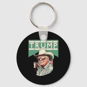 Cowboy Trump Trump är min president Nyckelring