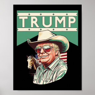 Cowboy Trump Trump Är Min President Poster