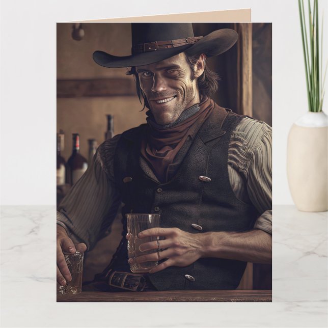COWBOY TUFF GUY ART BIRTHDAY Greeting Card Kort (Framsida)