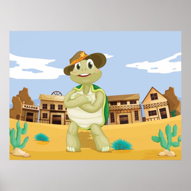 Cowboy Turtle Poster (Framsidan)