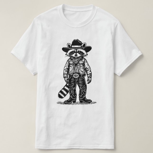 cowboy tvättbjörn t shirt (Design framsida)