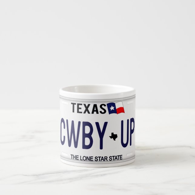 Cowboy upp!  CWBY UP den Texas Espressomugg (Framsidan)