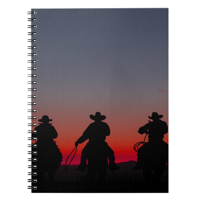 cowboy vid solnedgång anteckningsbok (Framsidan)