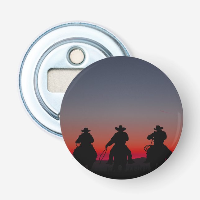 cowboy vid solnedgång flasköppnare (Framsidan)