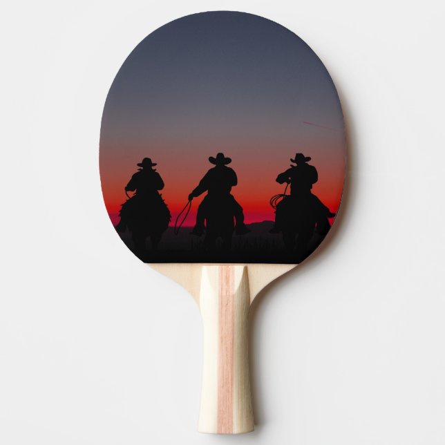 cowboy vid solnedgång pingisracket (Framsidan)