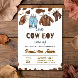 Cowboy Vild Rodeo Western Baby Shower-inbjudan Inbjudningar