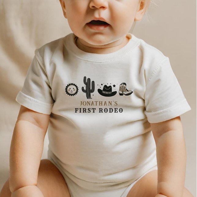 Cowboy Vilda Västerländska Första Rodeo Första Föd T Shirt (Skapare uppladdad)