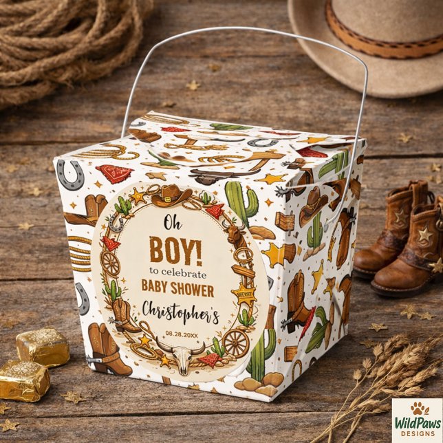 Cowboy Vilda Västern Rodeo Ranch | Rustik Western  Presentaskar (Cowboy Wild West Rodeo Ranch | Rustic Western Baby Favor Boxes
)