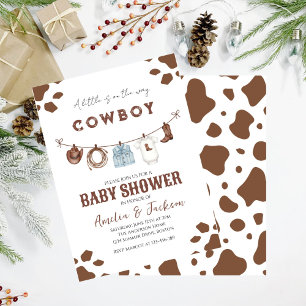Cowboy Vilda västern Rodeo Western Pojke Baby show Inbjudningar
