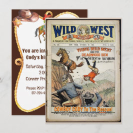 Cowboy Vilda western Add Boy's Details-Födelsedags Inbjudningar