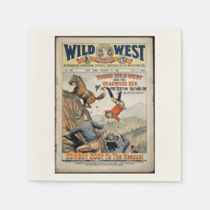 Cowboy Vilda western Add Boy's Namn Födelsedagsfes Pappersservett