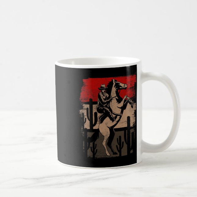 Cowboy Vilda western Land Horseck Riding Horse Ret Kaffemugg (Höger)