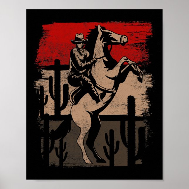 Cowboy Vilda western Land Horseck Riding Horse Ret Poster (Framsidan)