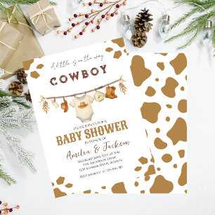 Cowboy Vilda western Rodeo Western Boy Shower Inbjudningar