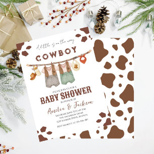 Cowboy Vilda western Rodeo Western Boy Shower Inbjudningar