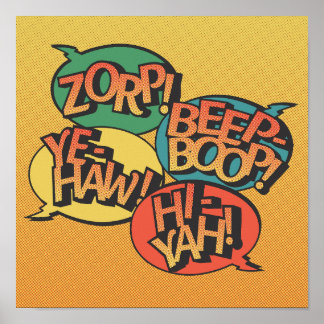 Cowboy vs ninja pop art - retro poster