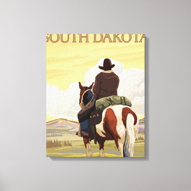 Cowboy (vy från baksidan)South Dakota Canvastryck (Framsida)