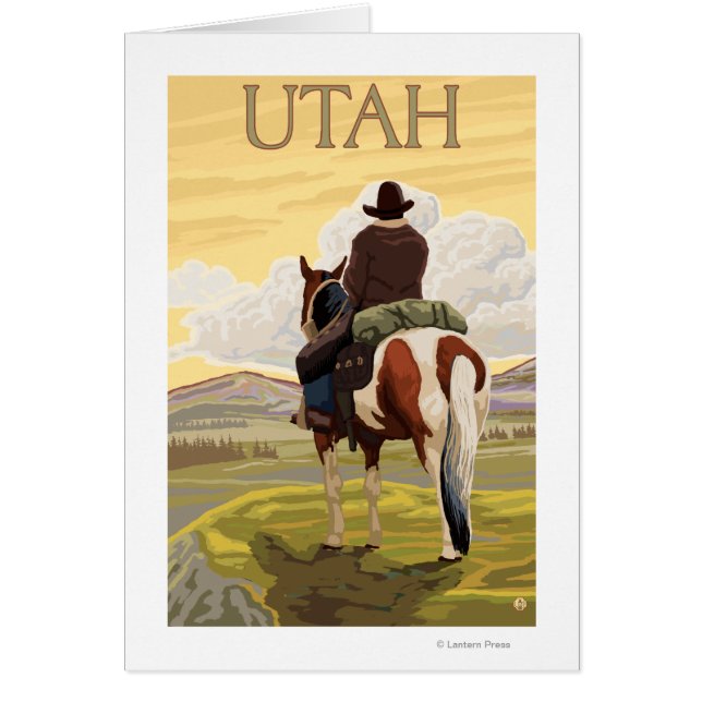 Cowboy (vy från baksidan)Utah Hälsningskort (Framsidan)
