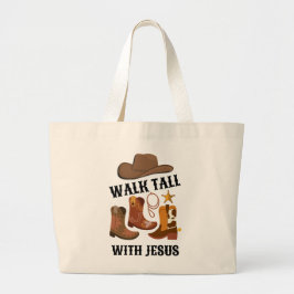 Cowboy WALK TALL MED JESUS Christian Jumbo Tygkasse