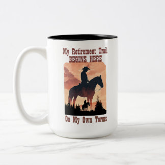 Cowboy Western Aktiv Utomhus Pensionering Två-Tonad Mugg