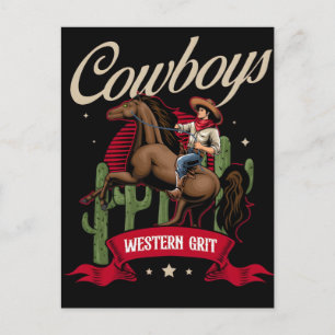 Cowboy Western Americana Äventyr Utan Tyglar Helg Vykort