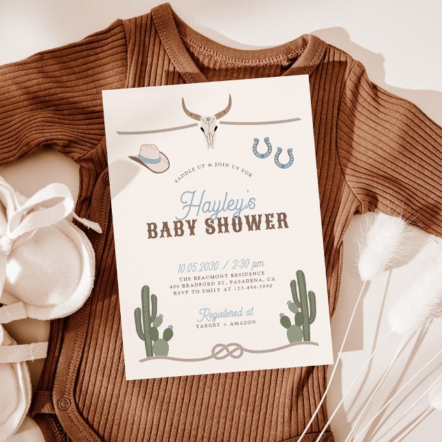 Cowboy Western Baby Shower Invitation Inbjudningar (Skapare uppladdad)