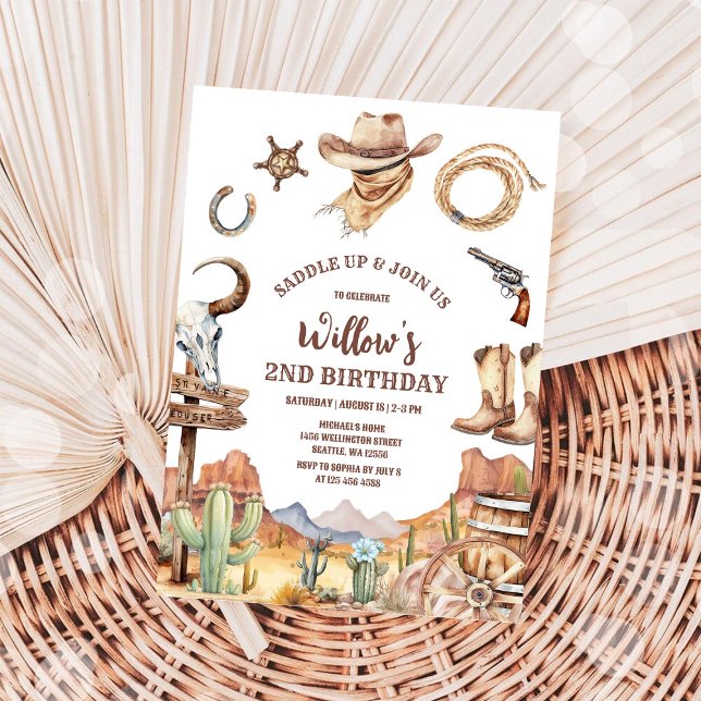Cowboy Western Birthday Invitation Inbjudningar (Skapare uppladdad)