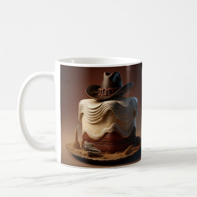 Cowboy Western Birthday Mugg - Rustic Cake (Vänster)