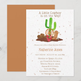 Cowboy Western Boy Baby Shower Inbjudningar