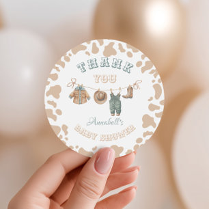 Cowboy Western Boy Baby Shower Tack Runt Klistermärke
