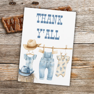 Cowboy Western Clothesline Blue Boy Baby Shower Tack Kort