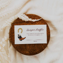 Cowboy Western Diaper Raffle Game Biljett