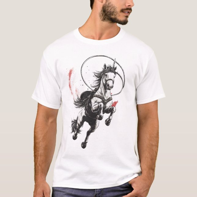 Cowboy Western Enhörning (1) T Shirt (Framsida)