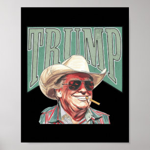 Cowboy Western Gör Amerika Underbar Trump-pappa Poster