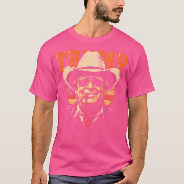 Cowboy Western Gör Amerika Underbart Donald Trump  T Shirt (Framsida)