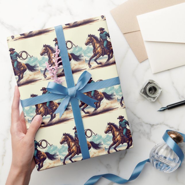 Cowboy Western Horse Birthday Presentpapper (Gifting)