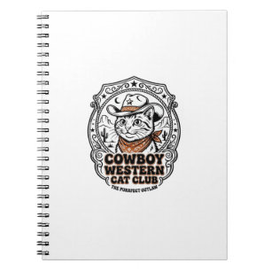 Cowboy Western Katt Djurfantasiälskare Tröja Konst Anteckningsbok
