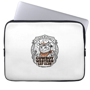 Cowboy Western Katt Djurfantast T-Shirt Art - Cowb Laptop Fodral