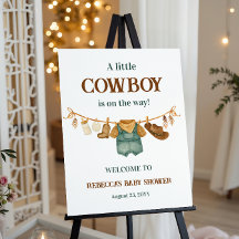 Cowboy Western Klädtork Baby Shower Välkommen