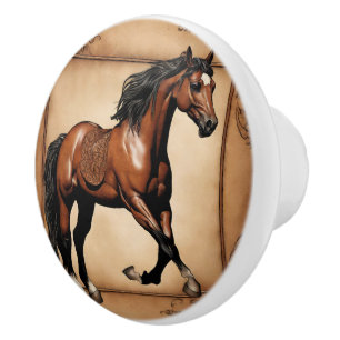 Cowboy Western Land Equestrian Brown Horse Knopp