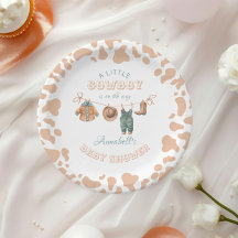 Cowboy Western Light Brown Boy Baby Shower