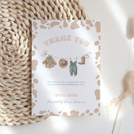 Cowboy Western Light Brown Boy Baby Shower Tack Kort