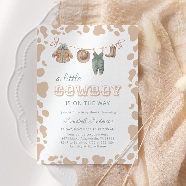 Cowboy Western Light Brown Play Baby Shower Inbjudningar (Skapare uppladdad)