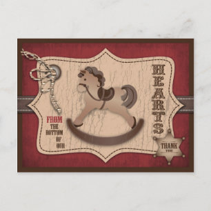 Cowboy Western Rocking Horse Tack Vykort