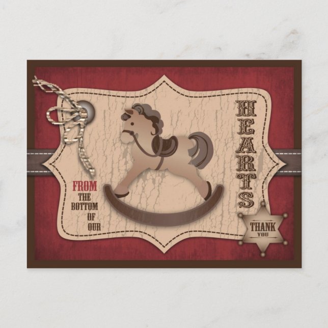Cowboy Western Rocking Horse Tack Vykort (Framsida)