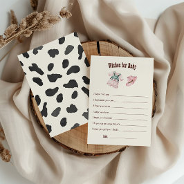 Cowboy Western Rodeo Baby Shower Önskningar för Be Tilläggskort