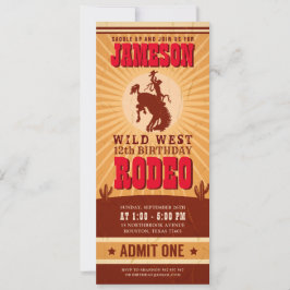 Cowboy Western Rodeo Birthday Biljett Pass Inbjudningar