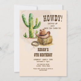 Cowboy Western Rodeo Birthday Inbjudningar